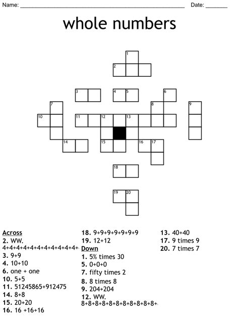 whole number crossword clue